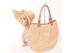 Summer Beige Women Raffia Beach Bags For Seashore , 38cm x 40cm Handbags