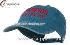 Navy Champion Auto Racing Embroidered Washed Baseball Caps with Cotton