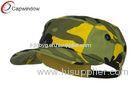 Light Yellow 5 Panel Camouflage Camper Cap with Buckle Strap Closure