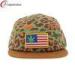 Tan Self Fabric Strap 5 Panel Camper Cap , Pattersob 5 Panel Strapback Hat