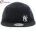 Polyester Navy 5 Panel Camper Cap Self Fabric Strap With Metal Buckle