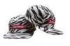 Allover Zebra Printed 5 Panel Camper Cap With Flat Embroidery Logo