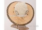 Natural 57cm Raffia Brown Womens Sun Hats , Autumn Paper Sun Hats For Fashion