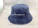 Distress Stone Washed Blue Cotton Bucket Hats Worn-out Hat for Hunting Man