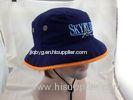 Embroidery Logo Bucket Hats Summer Women Cotton Cap With binding trim