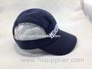 5 Panel Lightweight Mesh Sport Hat Short Brim Breathable Cap Blue / White