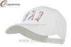 White Men's Sequence Embroidered Golf Baseball Hats with Organic Cotton