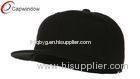 Black Big Size Premium Fitted Flat Brim Baseball Hats with Acrylic and Wool