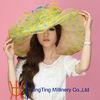 Yellow Wide Brim Fashion Organza Sun Hats Spring For Lady