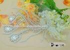 Handmade Silver Beaded Neckline Rhinestone Apploique For Wedding Dress