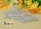 Silver Base Clear Stone Custom Rhinestone Beaded Applique For Dresses