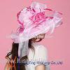 Summer Pink Fashion Women Organza Hats For Outing / Traval