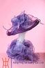 Purple Lightweight Custom Ventilated Organza Hats with Double Layer Bow
