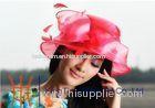 Custom Organza Church Hats , ladies Organza Hats with feather / bowknot