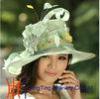 Fashion Big Crown Carnival Trimmed Ladies Sinamay Hat with Coque Feathers Combo