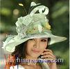 Fashion Big Crown Carnival Trimmed Ladies Sinamay Hat with Coque Feathers Combo