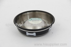 Black Color with Bone Shape stainless steel dog bowl