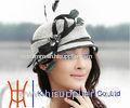 Black White Women Ladies Sinamay Hats with Beautiful Feather Trimmig