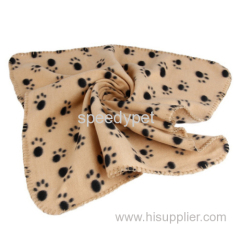 Cute Pet Dog Blanket Paw Prints Soft Pet Mat Bed