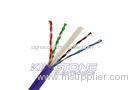 Purple CAT6 Network Cable 4Pairs 23AWG Solid Bare Copper PVC CM