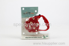 High Quality & Lovely Design Red with paw print Dog Auto Leash