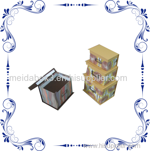 3 pcs/ set Handmade Cardboard Artpaper Nesting Paper Box for Home Storage & Gift
