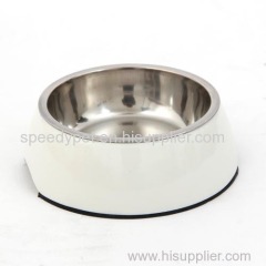 Pet stainless steel bowl with malemine frame