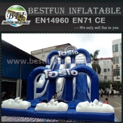 Inflatable middle stair dual lanes water slide