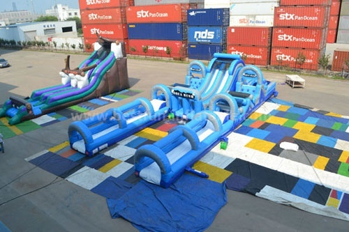 Gaint inflatable jump obstacle hippo slide