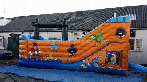 Gorgeous children giant inflatable pirate ship slide with ce