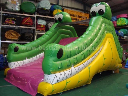 Commercial children portable crocodile inflatable slide