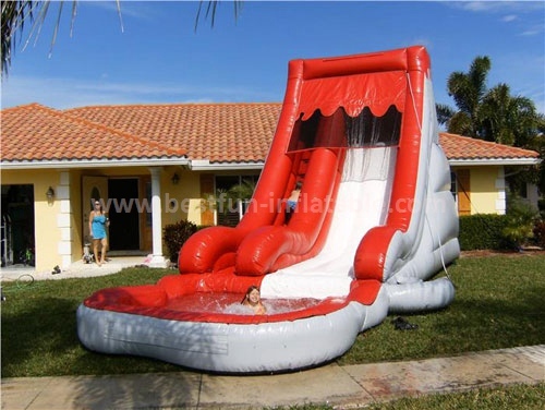 Single lane commercial inflatable water slide