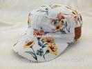 Full Printed Cotton Military Cap Hat with Leather Patch and Embossing Logo