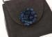 20cm x 25cm Black Party Sinamay Bag For Women , Ladies Hand Bags With Navy Flower