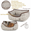 Luxury linen fabric pet beds with vintage printing square style