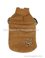 Brown/Grey Dog Winter Coat With Print for Small Dog