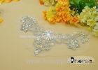 Sew On Bling Neckline Rhinestone Beaded Applique For Wedding Dress