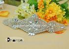 Bling Bling Silver Beaded Rhinestone Wedding Applique For Bridal Sash