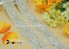 Custom Iron On Decorative Rhinestone Beaded Trim For Wedding Dress