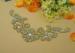 Gold Beaded Neckline Rhinestone Applique For Wedding Sash