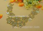 Handmade Flower Design AB Custom Rhinestone Appliques For Evening Dress