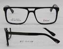 Black / Blue Acetate Optical Frames For Oblong Faces , Wide Square Shaped
