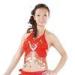 Butterfly Shape Sexy Belly Dance Coin Tops , Performance Red Bra In Practice Wear