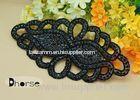 Handemade Black Rhinestone Beaded Applique For Wedding Dresses