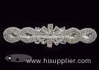 Silver Beaded Rhinestone Bridal Sash Applique For Wedding Dress