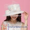 White Broach Organza Sun Hats With 57 CM For Adults Female CE