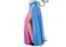 Two Layer Slit Blue And Red Belly Dance Circle Skirt Length 92 cm / 36 inch