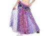 Decorative Sequin Plus Size Chiffon Belly Dance Skirt , Belly Dancing Dress