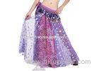 Decorative Sequin Plus Size Chiffon Belly Dance Skirt , Belly Dancing Dress