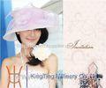 Normal Day polyester mesh Organza Church Hats With Flower / Satin Sweatband